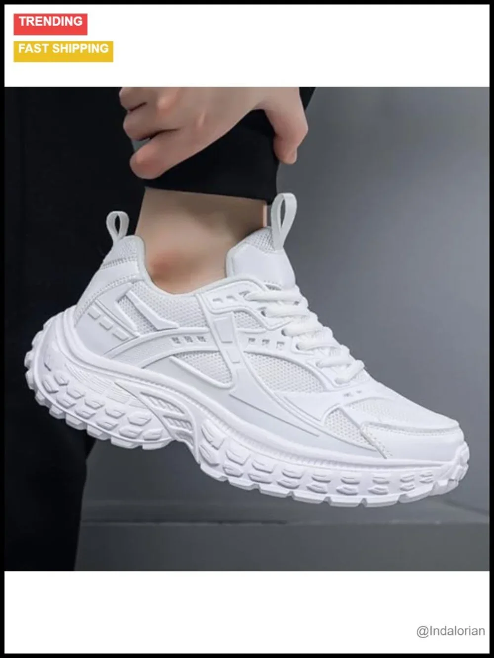Chunky Dad Sneakers Men Platform Casual Lace-up Mesh Lightweight